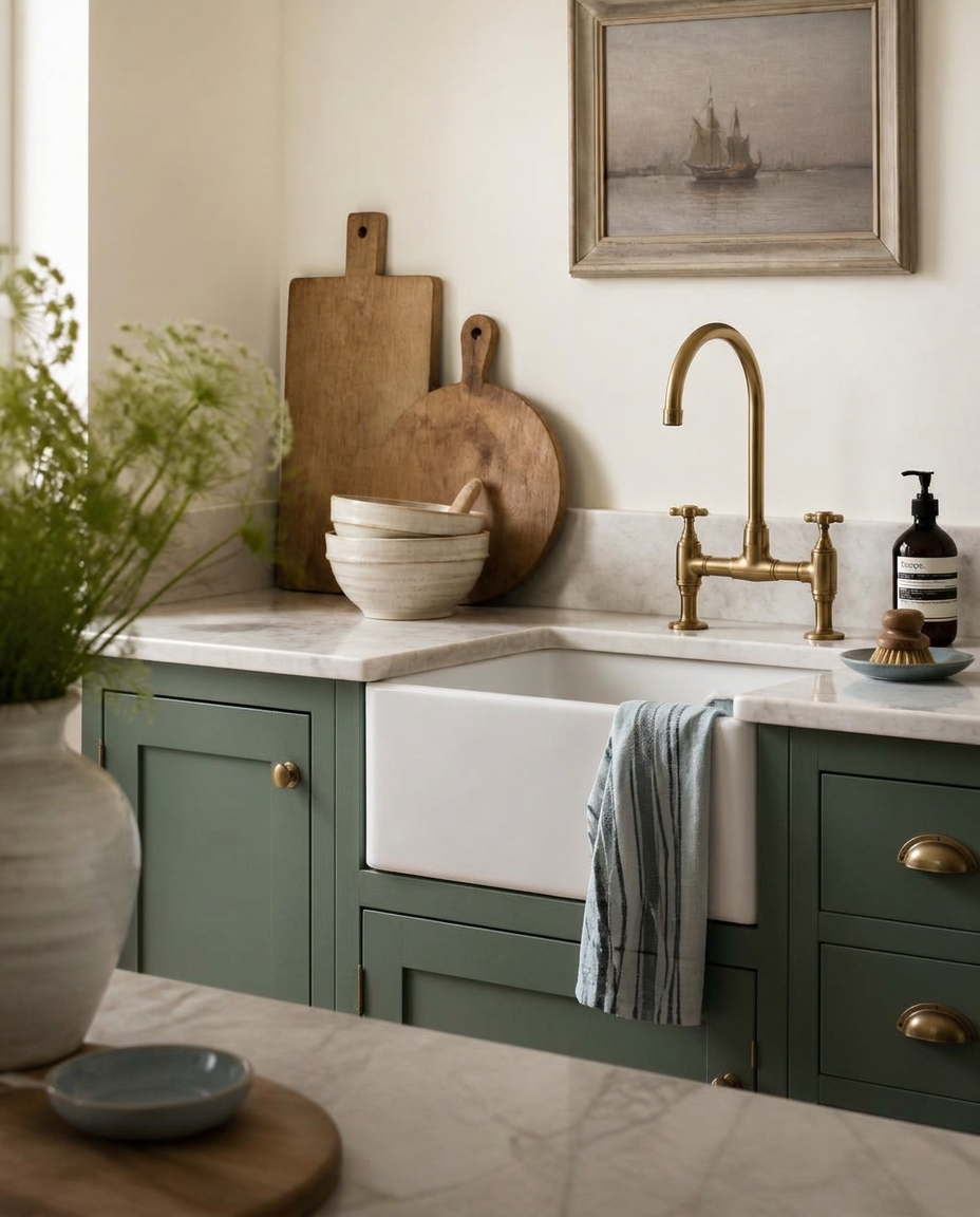 Immaculate kitchen worktop in a warm neutral home